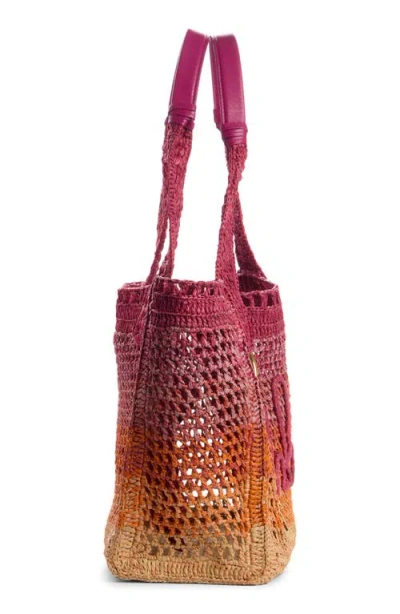 Chloé Womens Multicolor Orange Summer Banana East-west Raffia Tote Bag In Pink