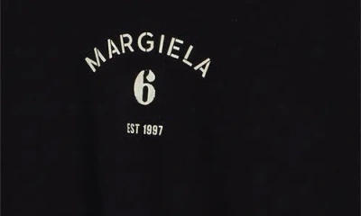 Mm6 Maison Margiela Signature Embroidered Logo Graphic T-shirt In Black