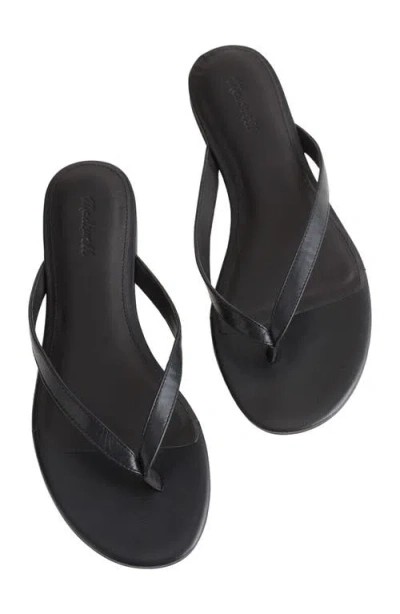 Madewell Izzie Ivana Leather Thong Sandals True Black