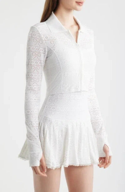 Loveshackfancy Tinker Pointelle Knit Jacket In White
