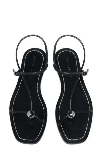 Loeffler Randall Lara Leather Ball-embellished Sandals In Black