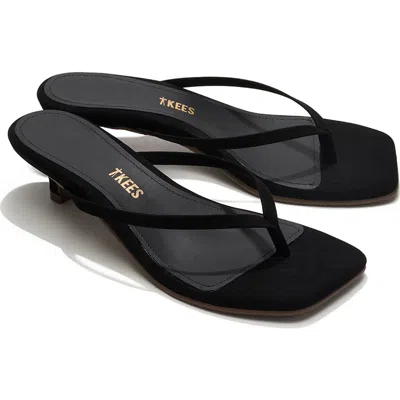Tkees Julia Square Toe Suede Flip Flop In Black