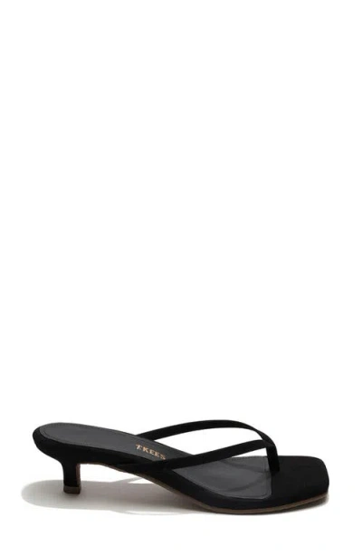 Tkees Julia Square Toe Suede Flip Flop In Black