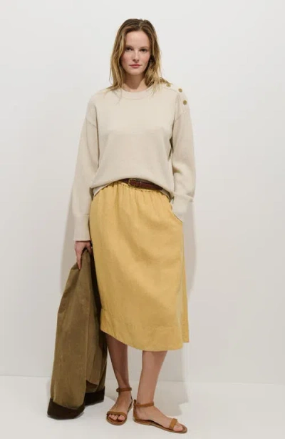 Alex Mill Maddie Skirt In Linen In Yellow