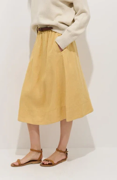 Alex Mill Maddie Skirt In Linen In Yellow