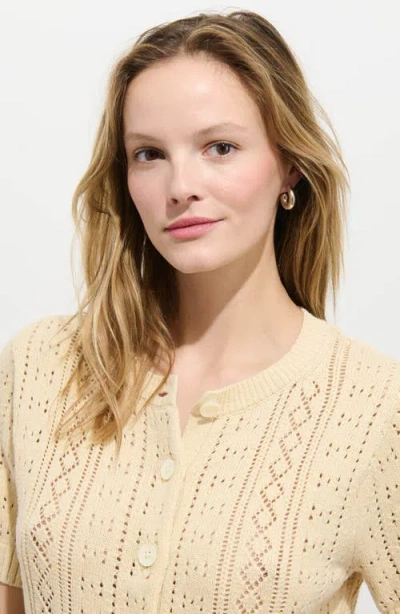 Alex Mill Elle Pointelle Cardigan In Linen Cotton In White