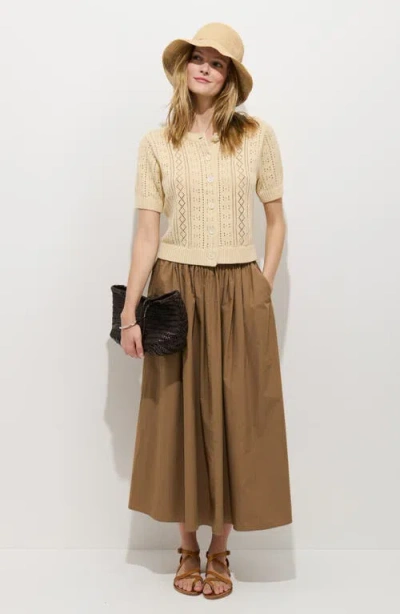 Alex Mill Elle Pointelle Cardigan In Linen Cotton In White