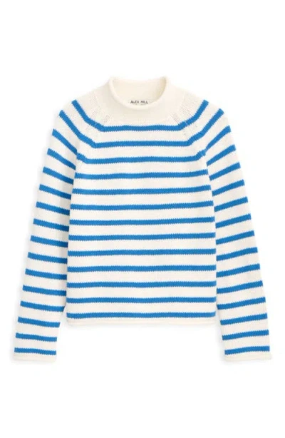 Alex Mill Eastport Striped Roll Neck Sweater In White