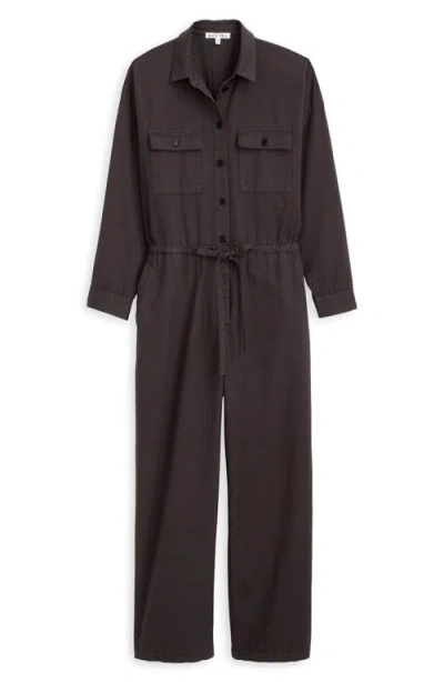 Alex Mill Ricard Long Sleeve Cotton Jumpsuit In Brown