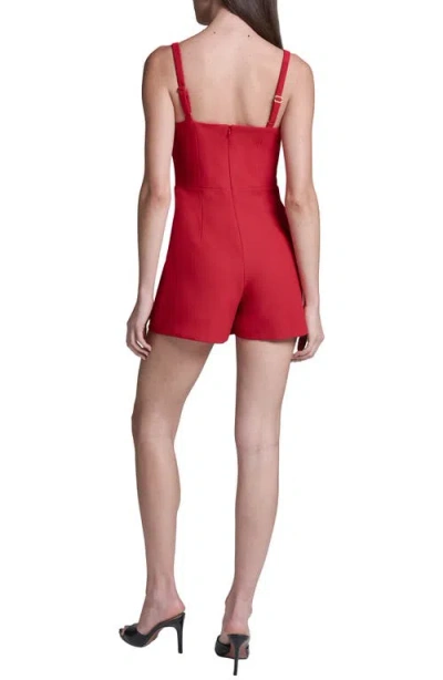 Bcbg Square Neck Romper In Red