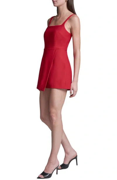 Bcbg Square Neck Romper In Red