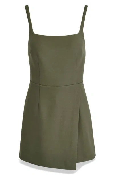 Bcbg Square Neck Romper In Green