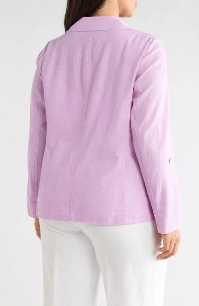 Kasper Roll-tab Linen Blend Jacket In Pink