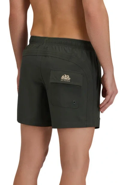 Sundek Solid Swim Trunks In Green