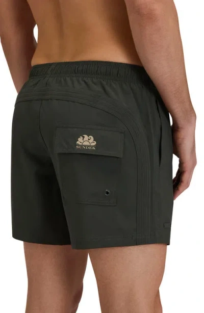 Sundek Solid Swim Trunks In Green
