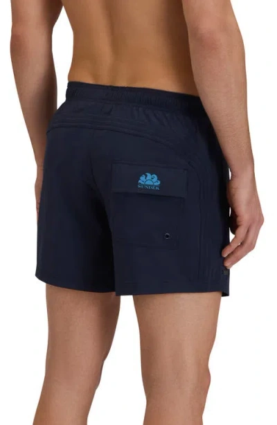 Sundek Solid Swim Trunks In Blue