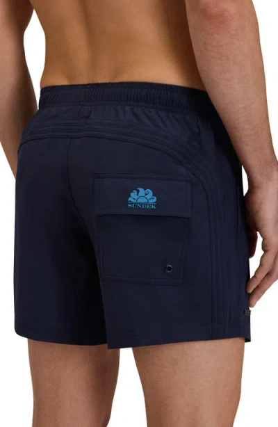 Sundek Solid Swim Trunks In Blue