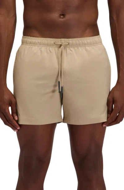 Sundek Solid Swim Trunks In Brown