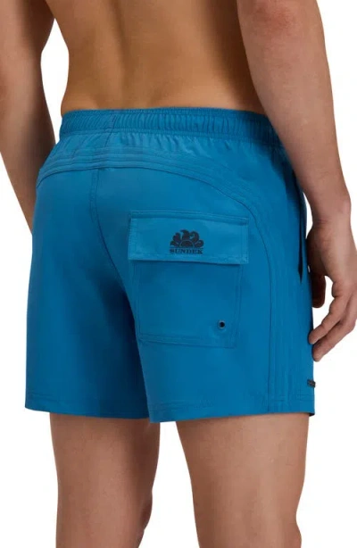 Sundek Solid Swim Trunks In Blue