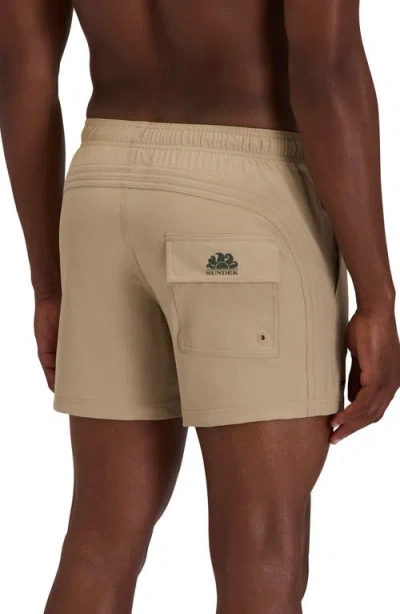 Sundek Solid Swim Trunks In Brown