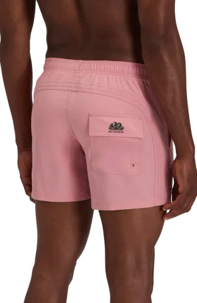 Sundek Solid Swim Trunks In Pink