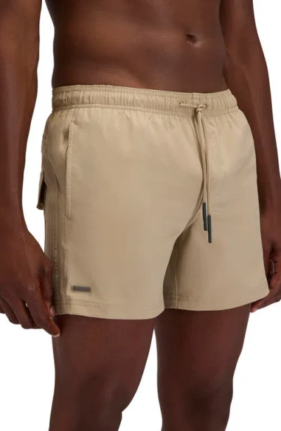 Sundek Solid Swim Trunks In Brown