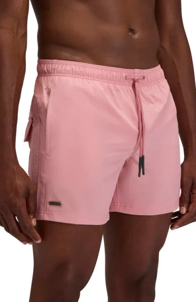 Sundek Solid Swim Trunks In Pink