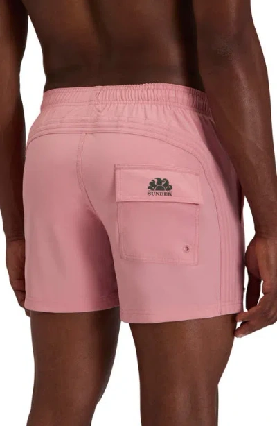 Sundek Solid Swim Trunks In Pink
