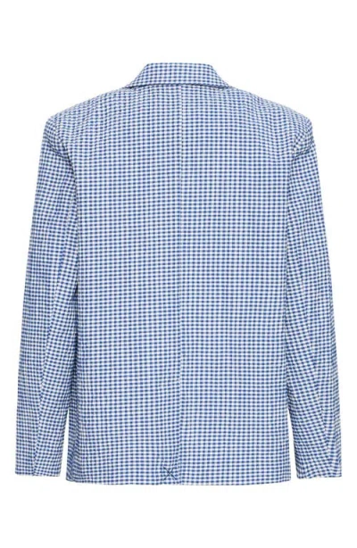 Ichi Check Print Blazer In Blue