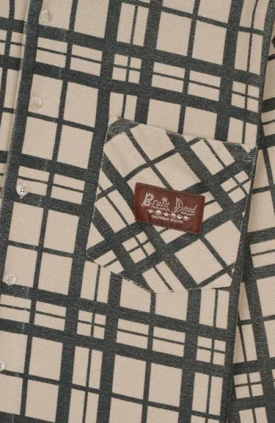 Brain Dead Beige Regular Check Shirt In Multi