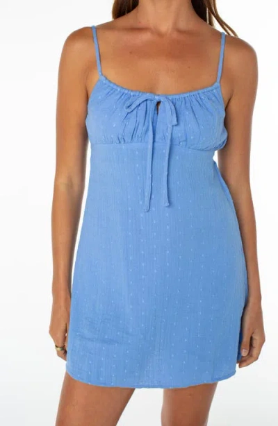 Roxy Late Night Cotton Minidress In Blue