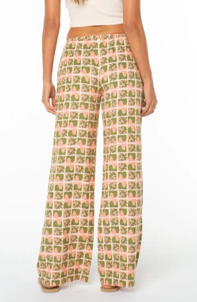 Roxy Iyla Printed Wide Leg Drawstring Pants In Multi