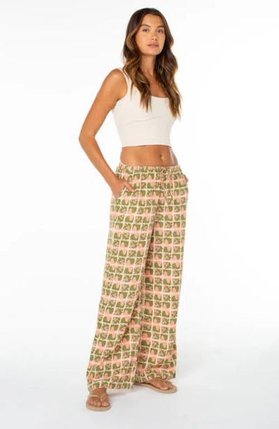 Roxy Iyla Printed Wide Leg Drawstring Pants In Multi