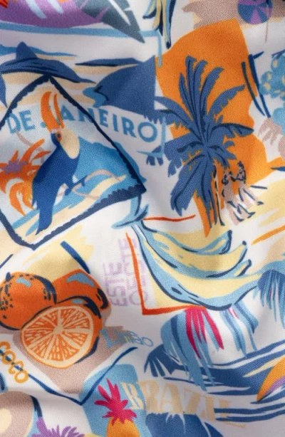 Eton Postcard Print Swim Trunks In Multi
