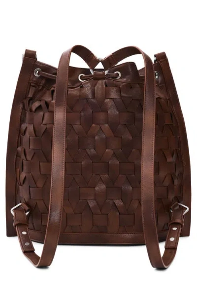 Desigual Medium Braided Drawstring Backpack In Brown