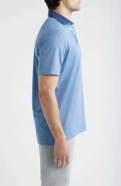 Greyson Shadow Wolf Performance Golf Polo In Blue