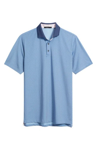 Greyson Shadow Wolf Performance Golf Polo In Blue