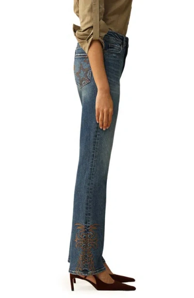 Bayeas Embroidered Bootcut Jeans In Blue