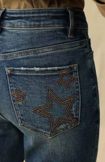 Bayeas Embroidered Bootcut Jeans In Blue
