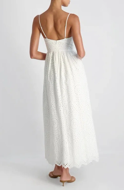 French Connection Trini Eyelet Sleeveless Flared Maxi Dress In White