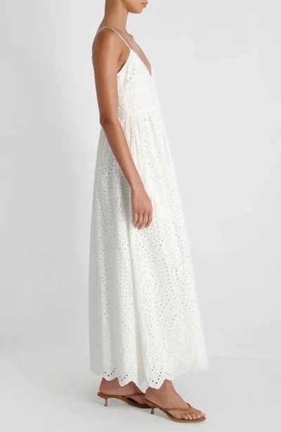 French Connection Trini Eyelet Sleeveless Flared Maxi Dress In White