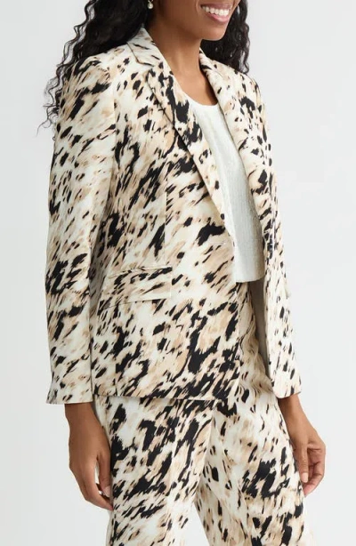 Kasper Print One-button Jacket In Multi