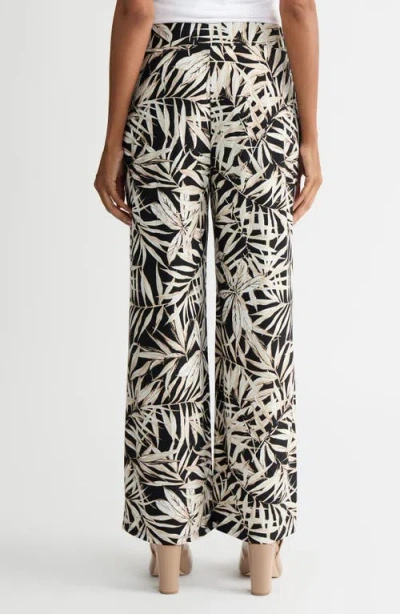 Kasper Pull-on Wide Leg Pants In Multi