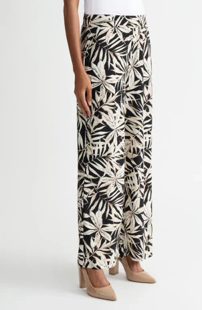 Kasper Pull-on Wide Leg Pants In Multi