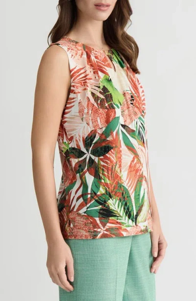 Kasper Hardware Keyhole Cap Sleeve Top In Multi
