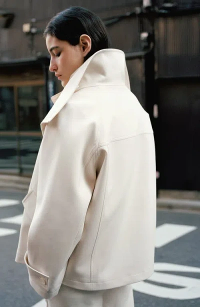 Mango Funnel Neck Parka In Neutral