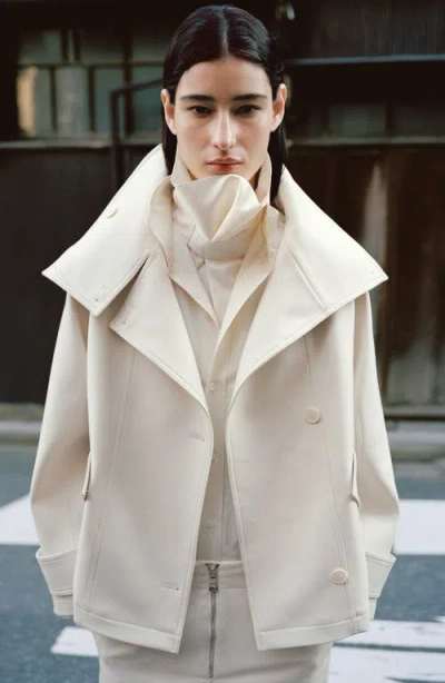 Mango Funnel Neck Parka In Neutral