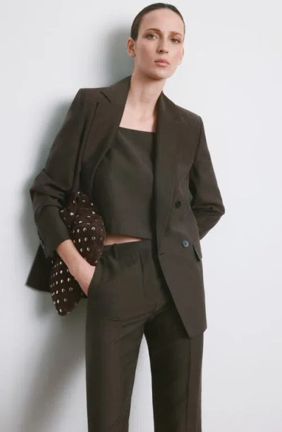 Mango Lyocell Blend Pants In Brown