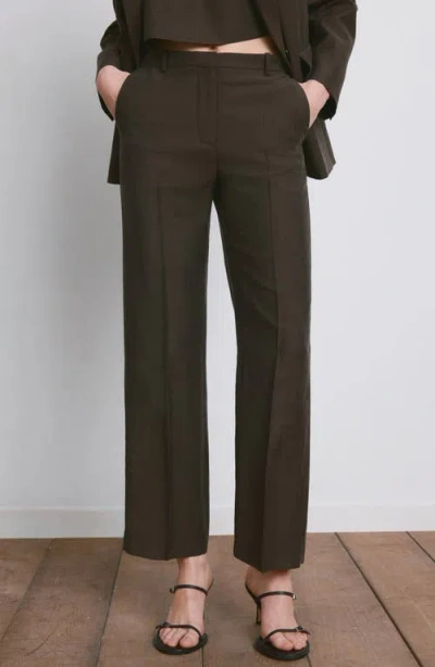 Mango Lyocell Blend Pants In Brown