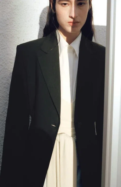 Mango Fitted Jacket In Black